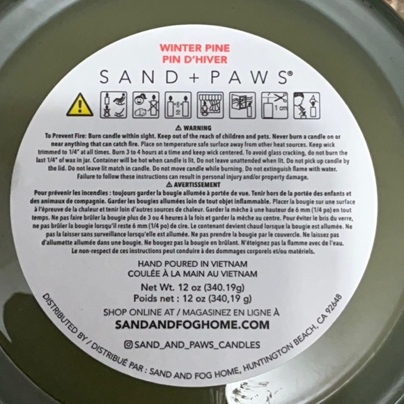 SAND + PAWS Two Wick Odor Neutralizing Scented Candle 12 Oz $28 Retail NEW - Picture 11 of 12